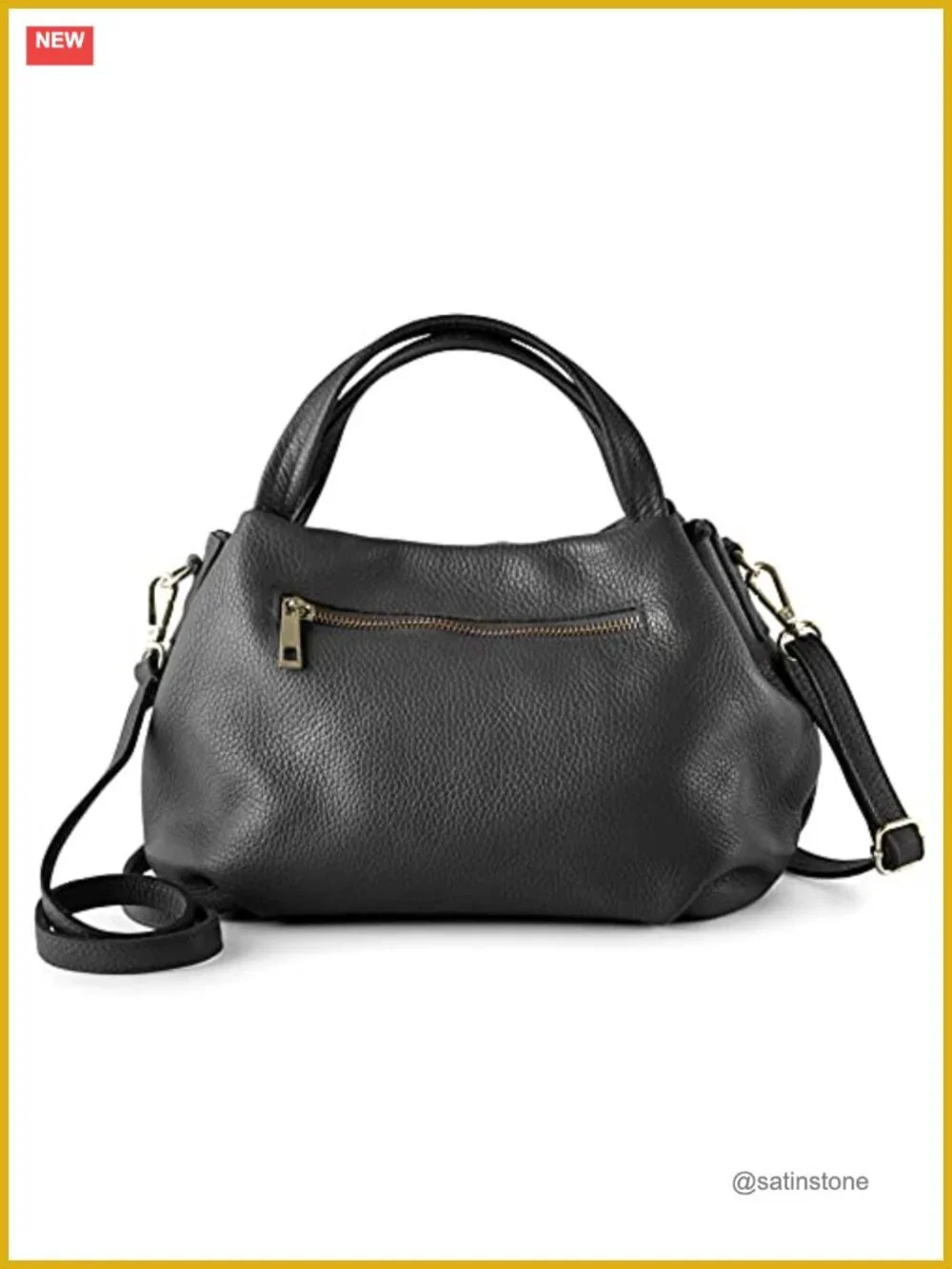 Italian Leather Crossbody Satchel Bag Shoulder Handbag